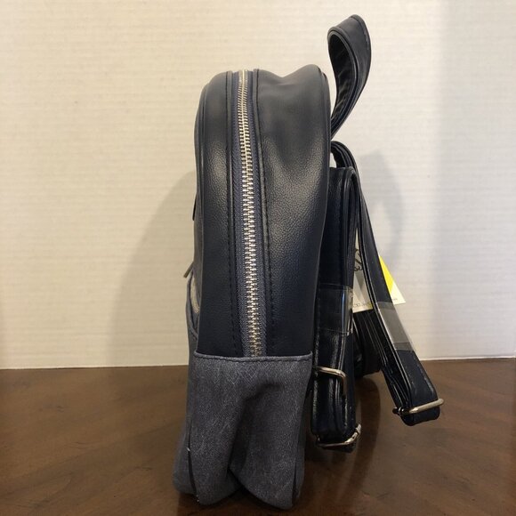 Christian Lacroix Marley PU Denim Backpack in Indigo Denim  10” x 8” x 3.5” - Picture 2 of 7